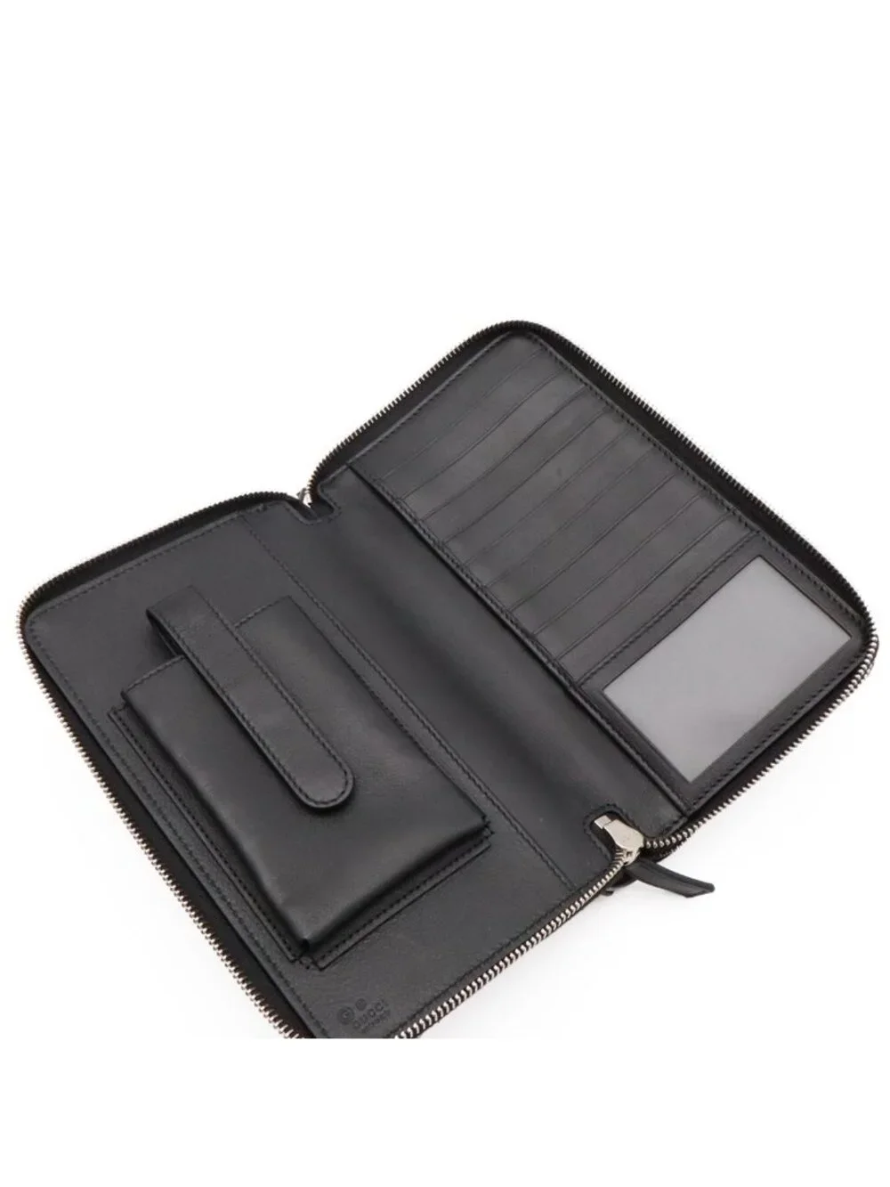 Gucci Micro Guccissima Travel Case Clutch Organizer Wallet Leather Black